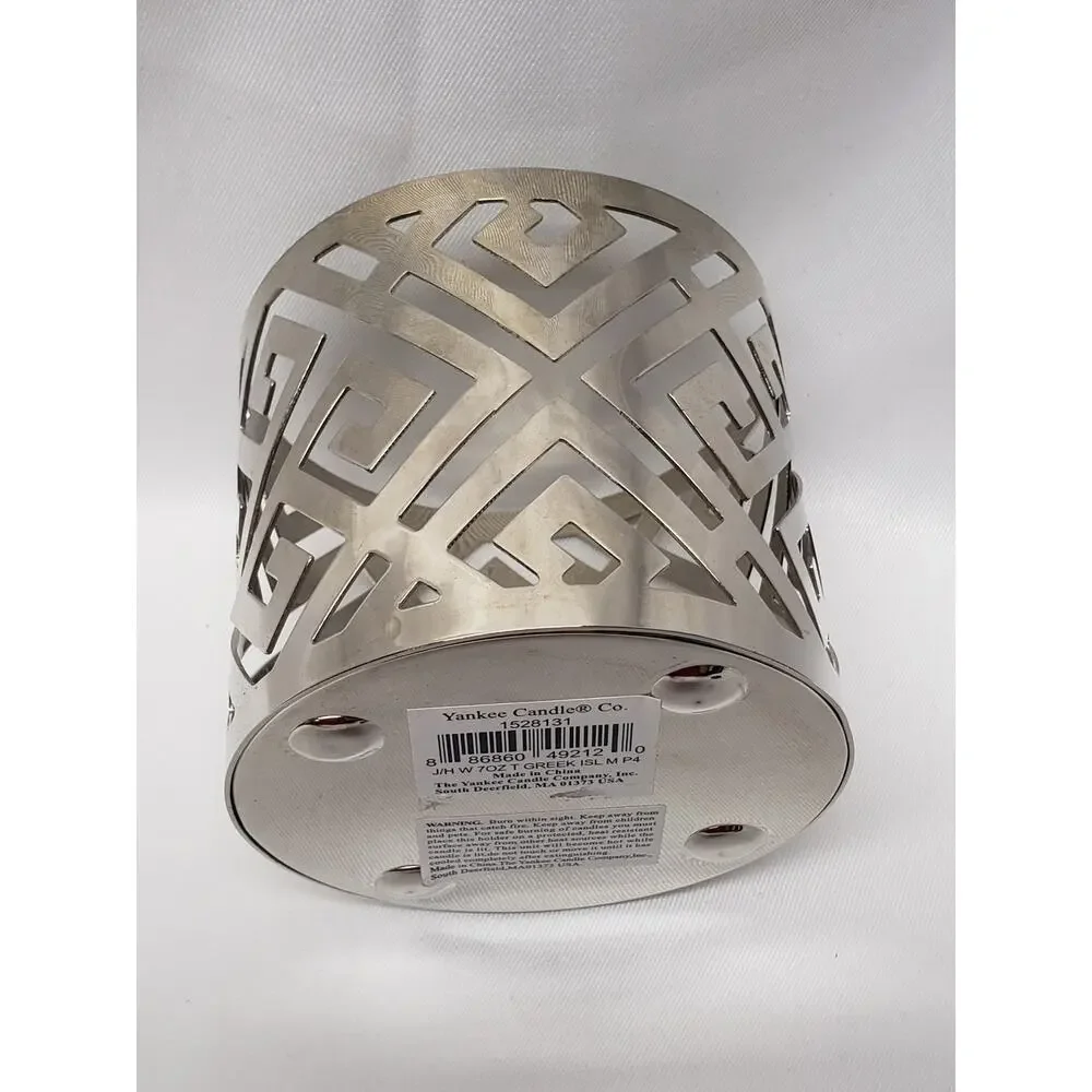 Yankee Silver Greek Island 7oz. Geometric Single Wick Candle Holder